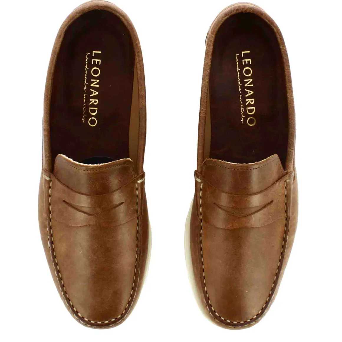 Mocassino Da Uomo Casual Da Barca In Pelle Colore Marrone