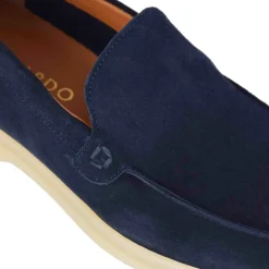 Mocassino Da Uomo Casual In Pelle Scamosciata Colore Blu
