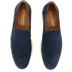 Mocassino Da Uomo Casual In Pelle Scamosciata Colore Blu