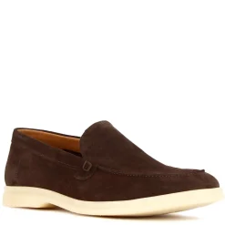 Mocassino Da Uomo Casual In Pelle Scamosciata Colore Marrone Scuro