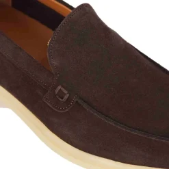 Mocassino Da Uomo Casual In Pelle Scamosciata Colore Marrone Scuro