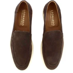 Mocassino Da Uomo Casual In Pelle Scamosciata Colore Marrone Scuro