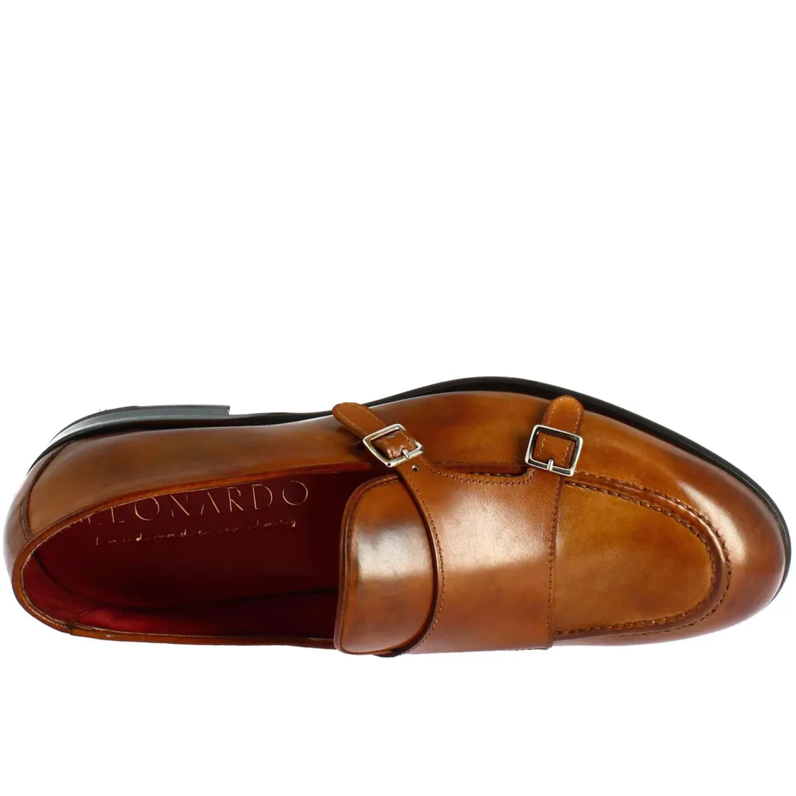 Mocassino Da Uomo Doppia Fibbia Colore Marrone