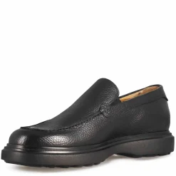Mocassino Da Uomo In Pelle Martellata Colore Nero E Suola In Gomma Vibram