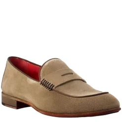 Mocassino Elegante Beige Da Uomo In Pelle Scamosciata