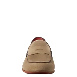 Mocassino Elegante Beige Da Uomo In Pelle Scamosciata