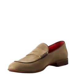 Mocassino Elegante Beige Da Uomo In Pelle Scamosciata