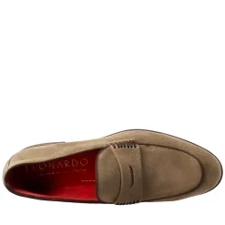 Mocassino Elegante Beige Da Uomo In Pelle Scamosciata