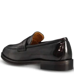 Mocassino Elegante Da Donna In Pelle Lucida Colore Nero Fatti A Mano In Italia