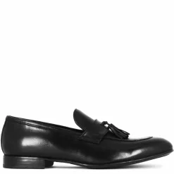 Mocassino Elegante Da Uomo In Pelle Morbida Colore Nero Con Nappine