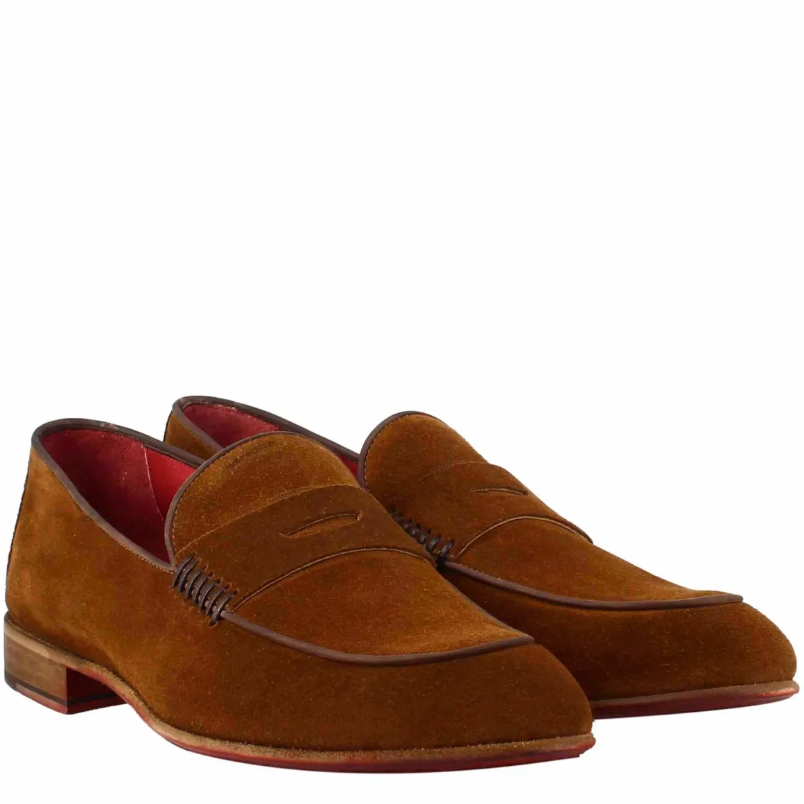 Mocassino Elegante Marrone Land Da Uomo In Pelle Scamosciata
