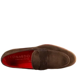 Mocassino Elegante Marrone Da Uomo In Pelle Scamosciata