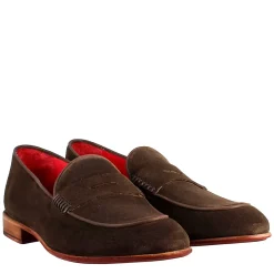 Mocassino Elegante Marrone Da Uomo In Pelle Scamosciata