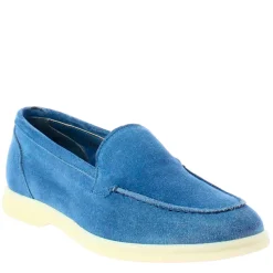 Mocassino Flessibile Da Donna In Pelle Scamosciata Celeste