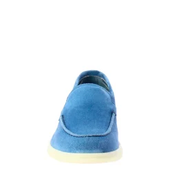 Mocassino Flessibile Da Donna In Pelle Scamosciata Celeste