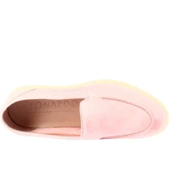 Mocassino Flessibile Da Donna In Pelle Scamosciata Rosa