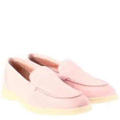 Mocassino Flessibile Da Donna In Pelle Scamosciata Rosa