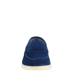 Mocassino Flessibile Da Donna In Pelle Scamosciata Blu