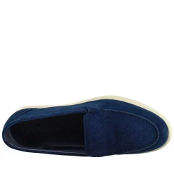 Mocassino Flessibile Da Donna In Pelle Scamosciata Blu