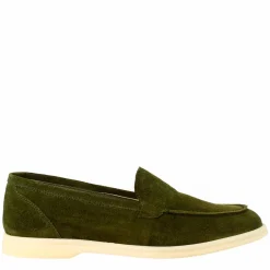 Mocassino Flessibile Da Donna In Pelle Scamosciata Verde