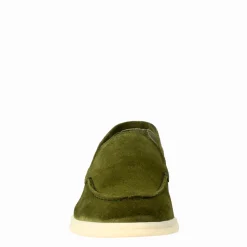 Mocassino Flessibile Da Donna In Pelle Scamosciata Verde