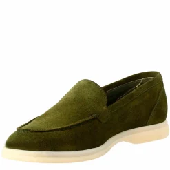 Mocassino Flessibile Da Donna In Pelle Scamosciata Verde