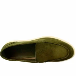 Mocassino Flessibile Da Donna In Pelle Scamosciata Verde