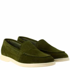 Mocassino Flessibile Da Donna In Pelle Scamosciata Verde