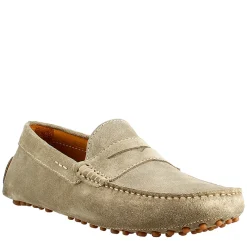 Mocassino Grigio Foderato Da Uomo In Pelle Scamosciata