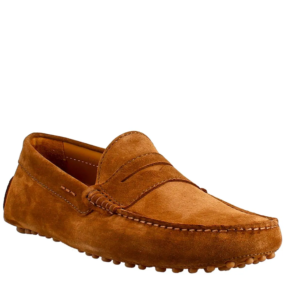 Mocassino Marrone Chiaro Foderato Da Uomo In Pelle Scamosciata