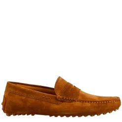 Mocassino Marrone Chiaro Foderato Da Uomo In Pelle Scamosciata