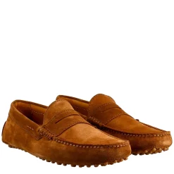 Mocassino Marrone Chiaro Foderato Da Uomo In Pelle Scamosciata