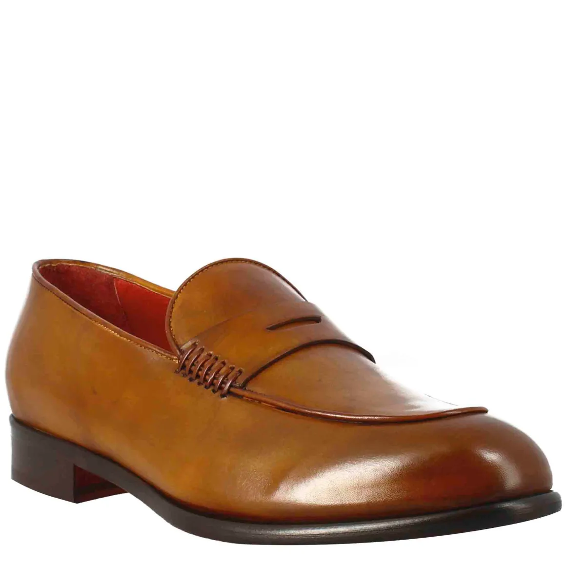 Mocassino Marrone Elegante Da Uomo In Pelle Fiore