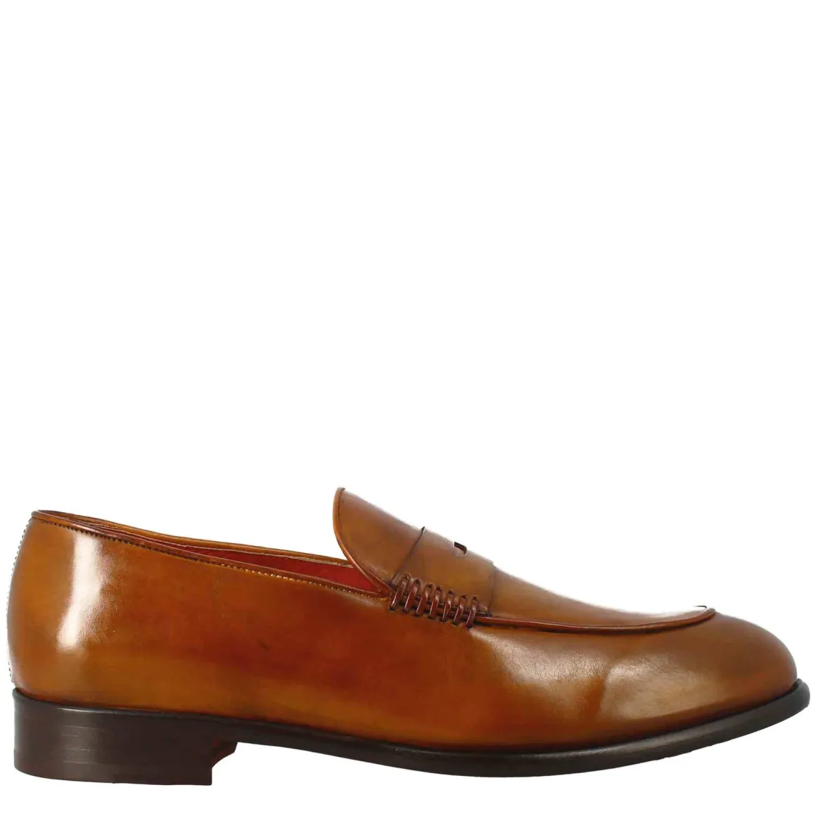 Mocassino Marrone Elegante Da Uomo In Pelle Fiore