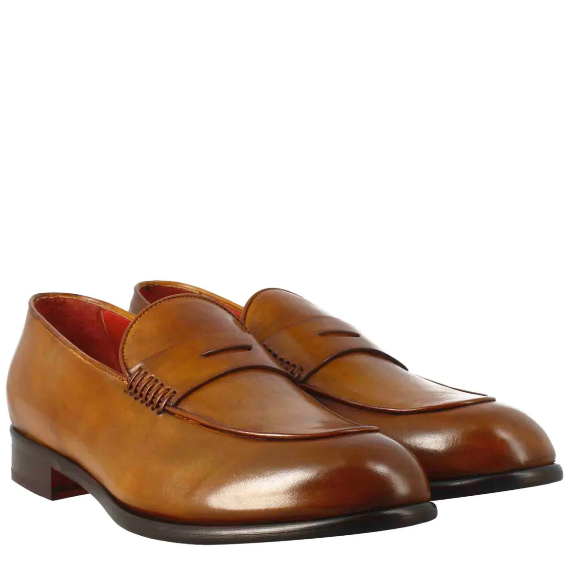 Mocassino Marrone Elegante Da Uomo In Pelle Fiore
