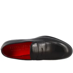 Mocassino Nero Elegante Da Uomo In Pelle Fiore