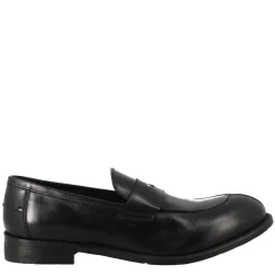 Mocassino Nero Vintage Elegante Da Uomo In Pelle Liscia