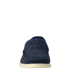 Mocassino Sfoderato Blu Scuro Elegante Da Uomo In Camoscio