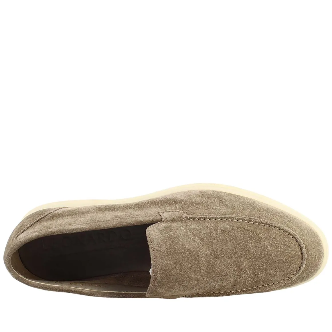 Mocassino Sfoderato Grigio Elegante Da Uomo In Camoscio