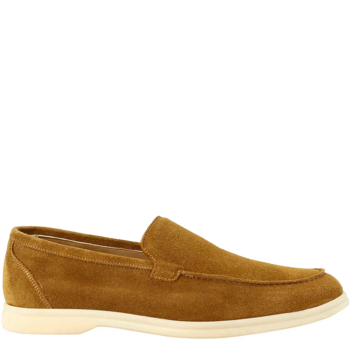 Mocassino Sfoderato Marrone Elegante Da Uomo In Camoscio
