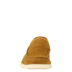 Mocassino Sfoderato Marrone Elegante Da Uomo In Camoscio