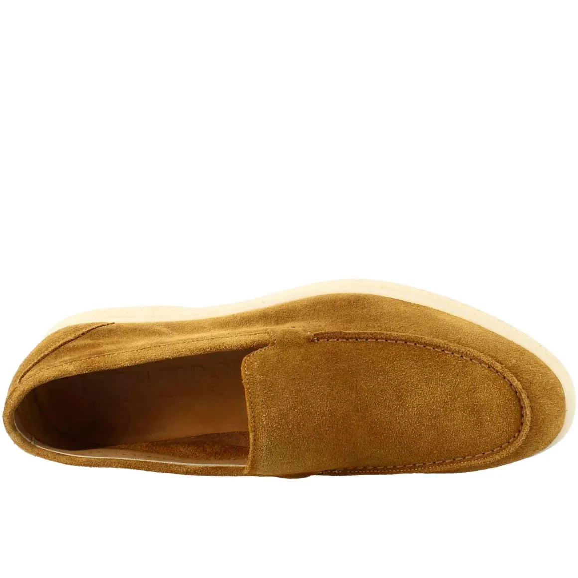 Mocassino Sfoderato Marrone Elegante Da Uomo In Camoscio
