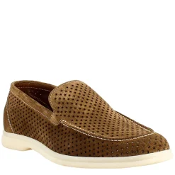 Mocassino Sfoderato Marrone Elegante Da Uomo In Camoscio