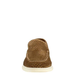 Mocassino Sfoderato Marrone Elegante Da Uomo In Camoscio