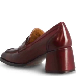 Mocassino Tacco Alto Da Donna In Pelle Colore Bordeaux