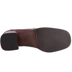 Mocassino Tacco Alto Da Donna In Pelle Colore Bordeaux