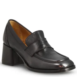 Mocassino Tacco Alto Da Donna In Pelle Colore Nero