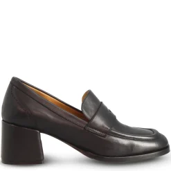 Mocassino Tacco Alto Da Donna In Pelle Colore Nero