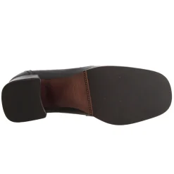 Mocassino Tacco Alto Da Donna In Pelle Colore Nero Con Morsetto