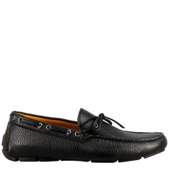 Mocassino Tubolare Con Lacci Da Uomo In Pelle Color Nero